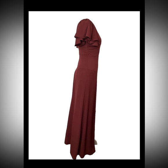 NWT Birdy Grey Hannah Empire Dress Rosewood XS with flutter sleeves prom formal - Picture 2 of 9